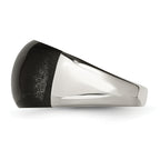 Black Cat's Eye Ring in Stainless Steel, 12mm