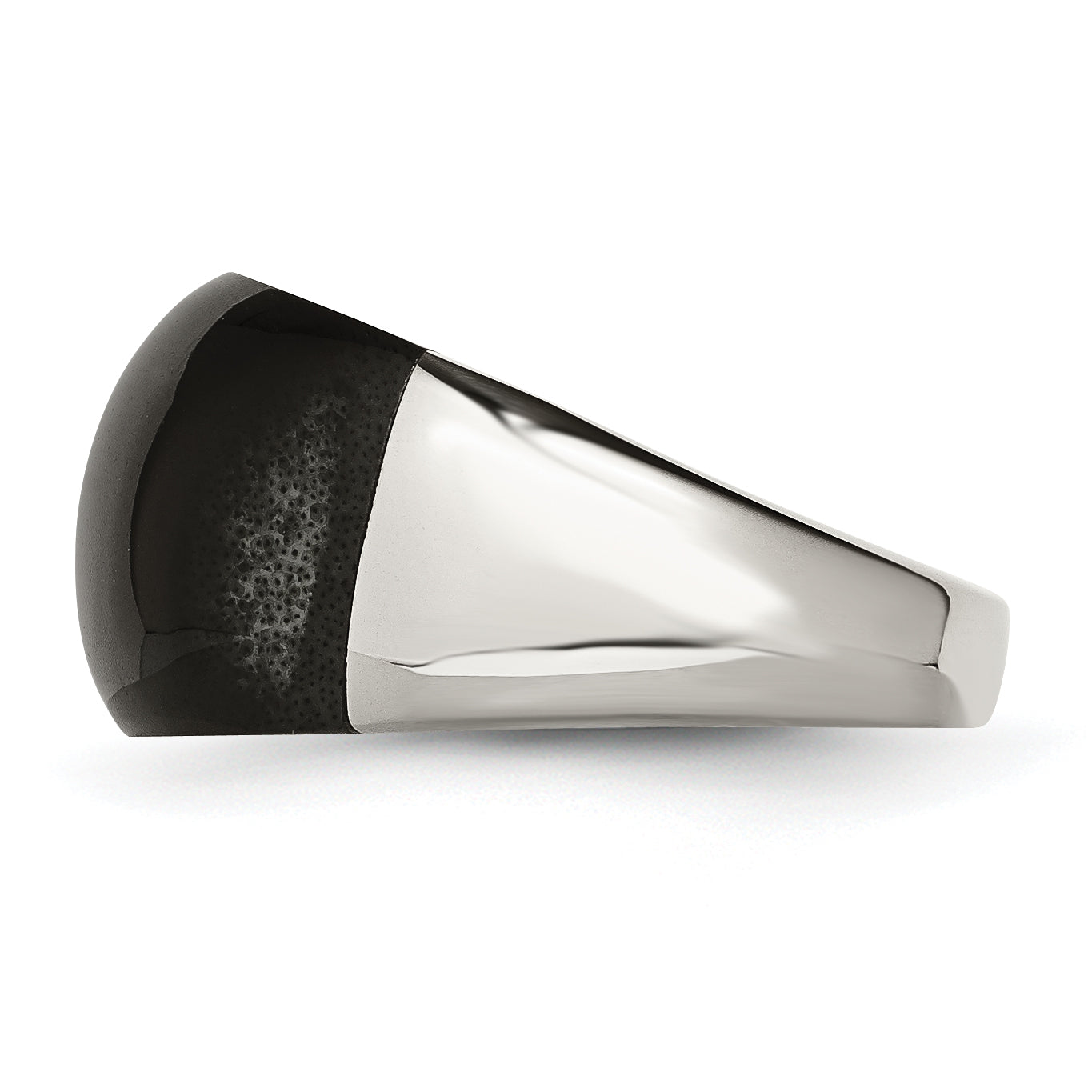 Black Cat's Eye Ring in Stainless Steel, 12mm