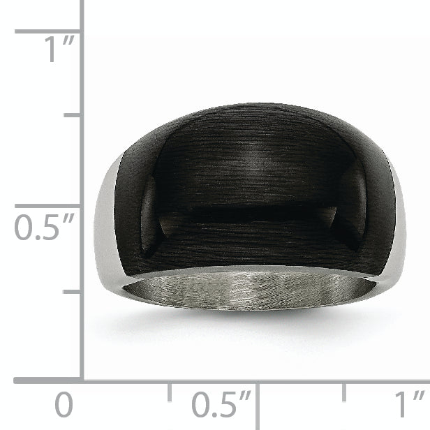 Black Cat's Eye Ring in Stainless Steel, 12mm