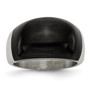 Black Cat's Eye Ring in Stainless Steel, 12mm - Sophia Jewelers