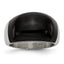 Stainless Steel Fashion Ring with Black Cat's Eye Stone 12mm Brushed Finish