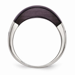 Stainless Steel 8mm Black Cat's Eye Ring
