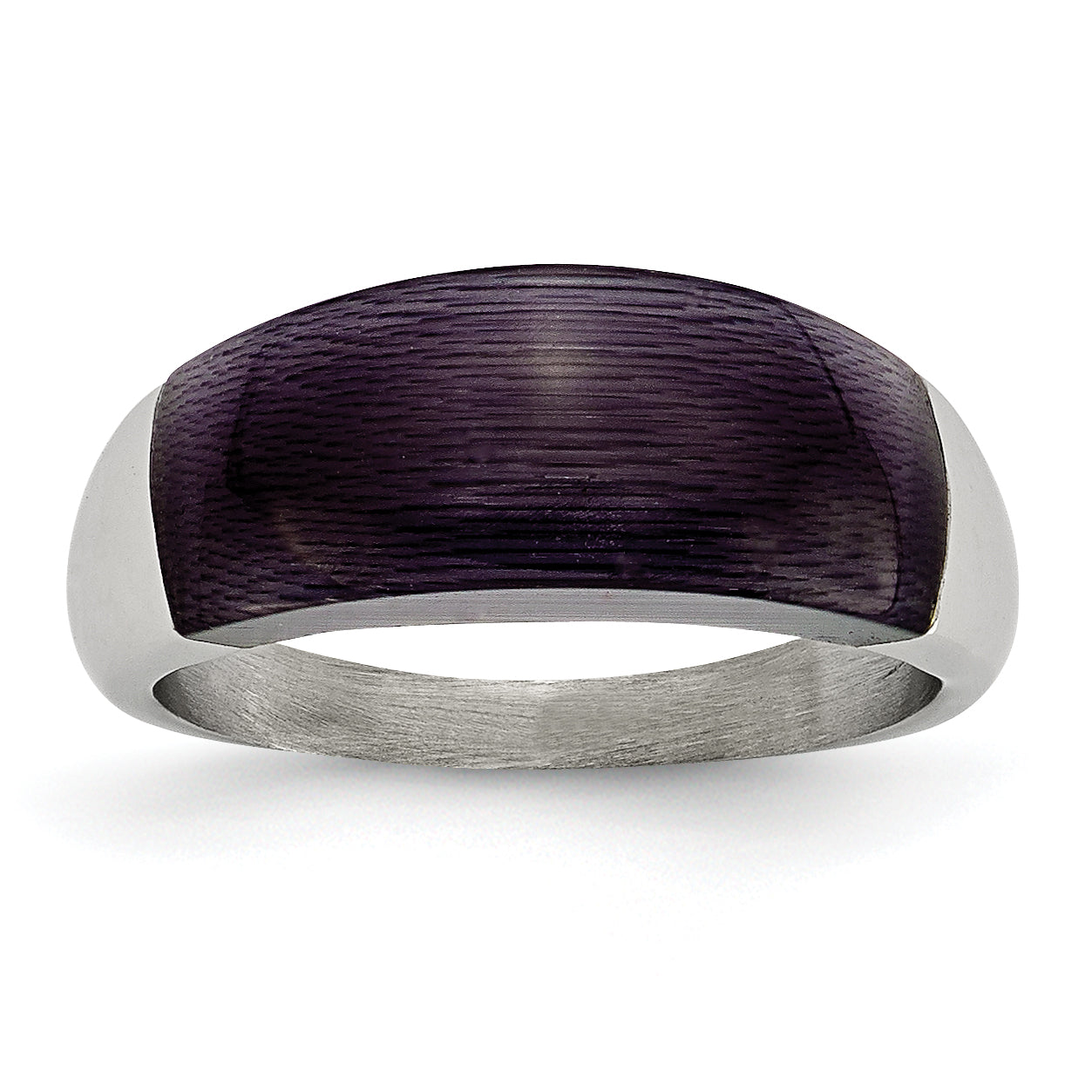 Stainless Steel 8mm Black Cat's Eye Ring Main image