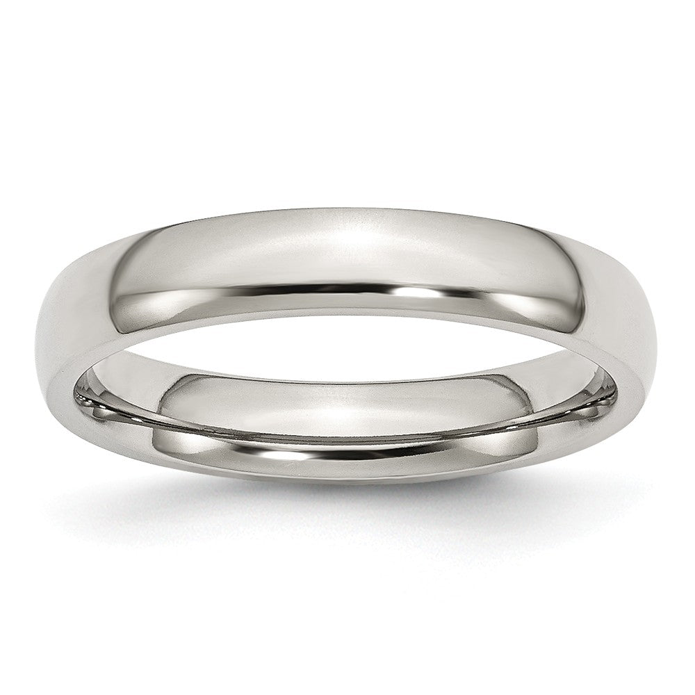 Comfort-Fit Half-Round Wedding Band in Stainless Steel, 4mm