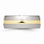 Sophia Jewelers 14K Gold Inlay Stainless Steel Wedding Band Engravable