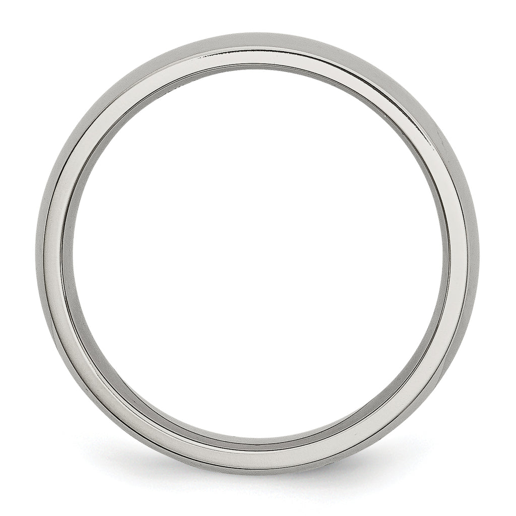 Comfort-Fit Half-Round Wedding Band in Stainless Steel, 5mm