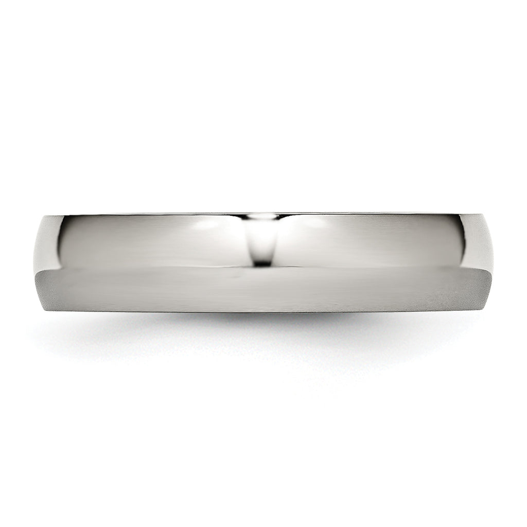 Comfort-Fit Half-Round Wedding Band in Stainless Steel, 5mm