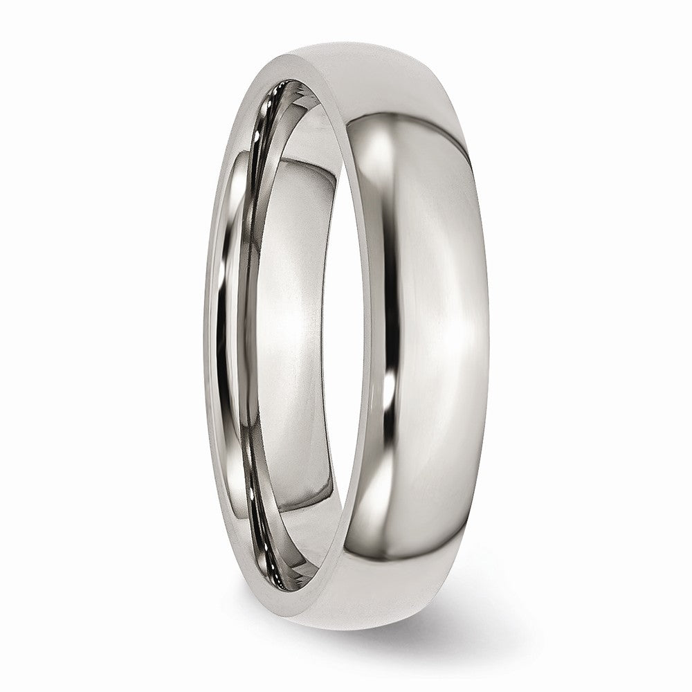 Half-Round Comfort-Fit Wedding Band in Stainless Steel, 5mm