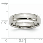 Comfort-Fit Half-Round Wedding Band in Stainless Steel, 5mm