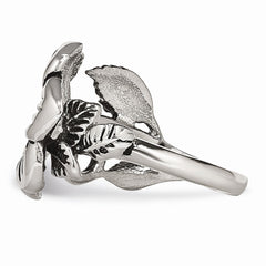 Sophia Jewelers Stainless Steel Antique Finish Flower Ring - 6 - 6