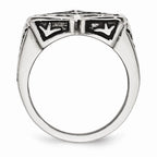 Sophia Jewelers Stainless Steel Antique Cross Ring with Polished Finish