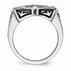 Sophia Jewelers Stainless Steel Antique Cross Ring with Polished Finish