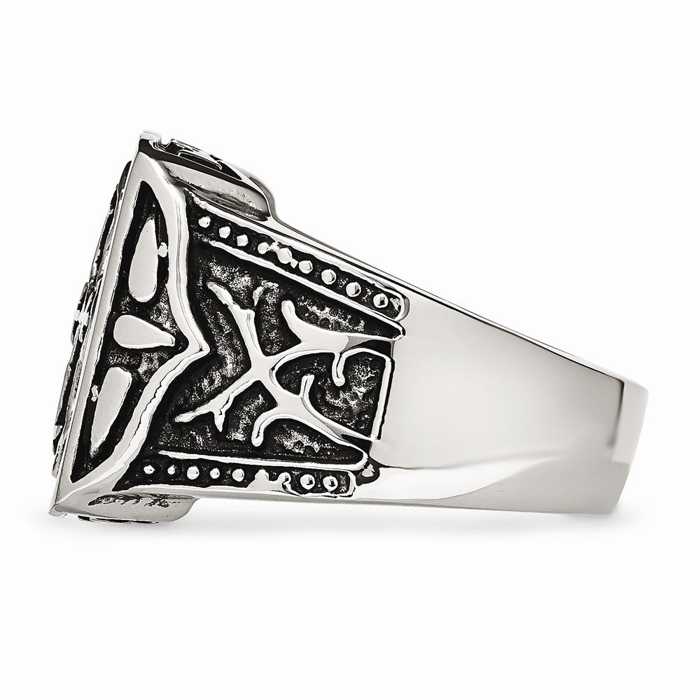 Sophia Jewelers Stainless Steel Antique Cross Ring with Polished Finish