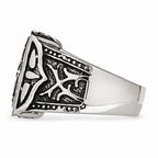 Sophia Jewelers Stainless Steel Antique Cross Ring with Polished Finish