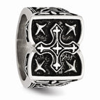 Sophia Jewelers Stainless Steel Antique Cross Ring with Polished Finish