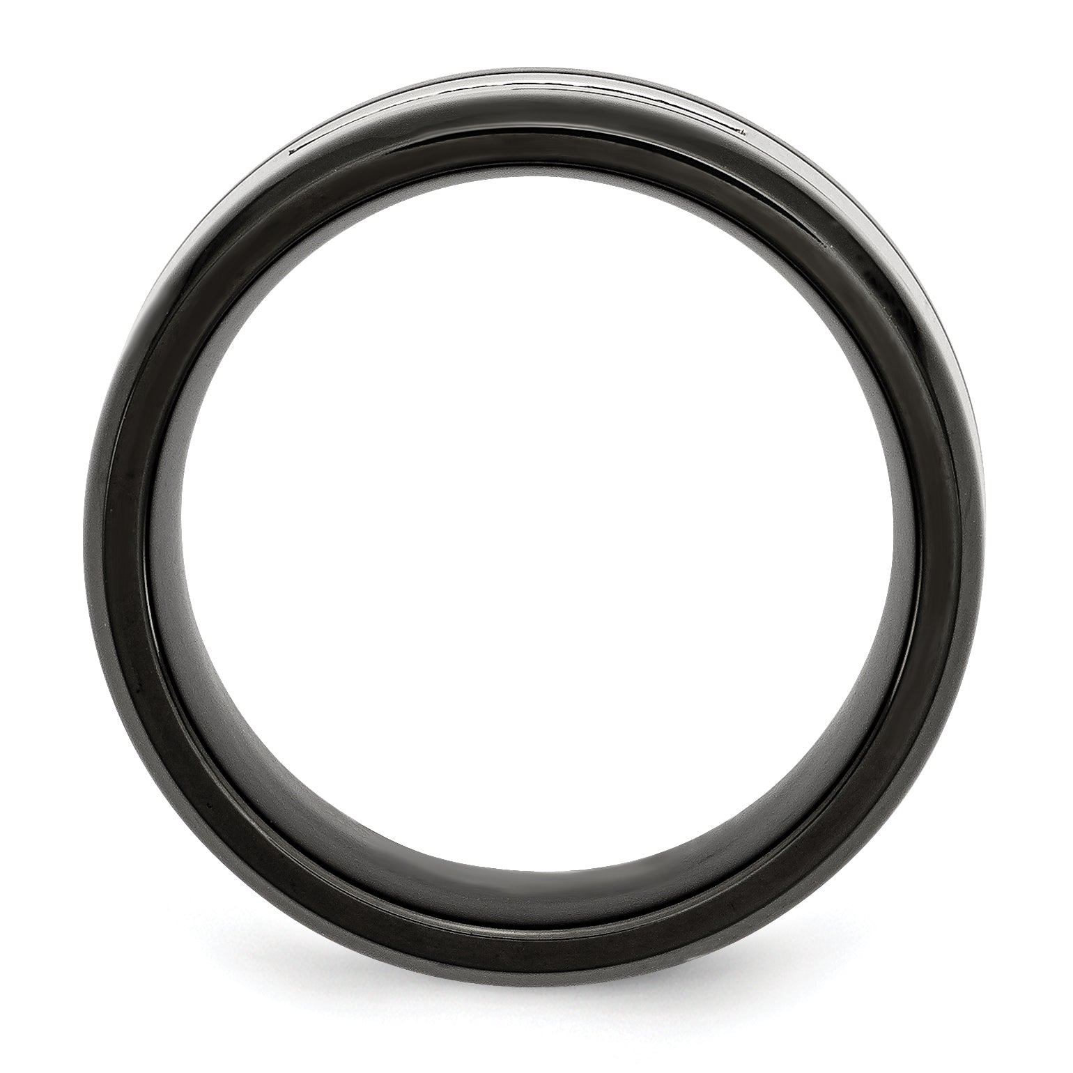 Stainless Steel Polished Black IP-plated 1/4 Carat Black Diamond 9mm Band Secondary image