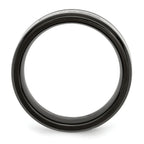 Stainless Steel Polished Black IP-plated 1/4 Carat Black Diamond 9mm Band