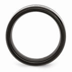 Sophia Jewelers Stainless Steel Wedding Band with Black Diamonds Polished Finish