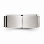 Stainless Steel Wedding Band with Black Diamonds and Engravable Modern IP-Plating