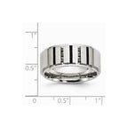 Stainless Steel Black IP-plated/Black Diamonds 9mm Brushed Band