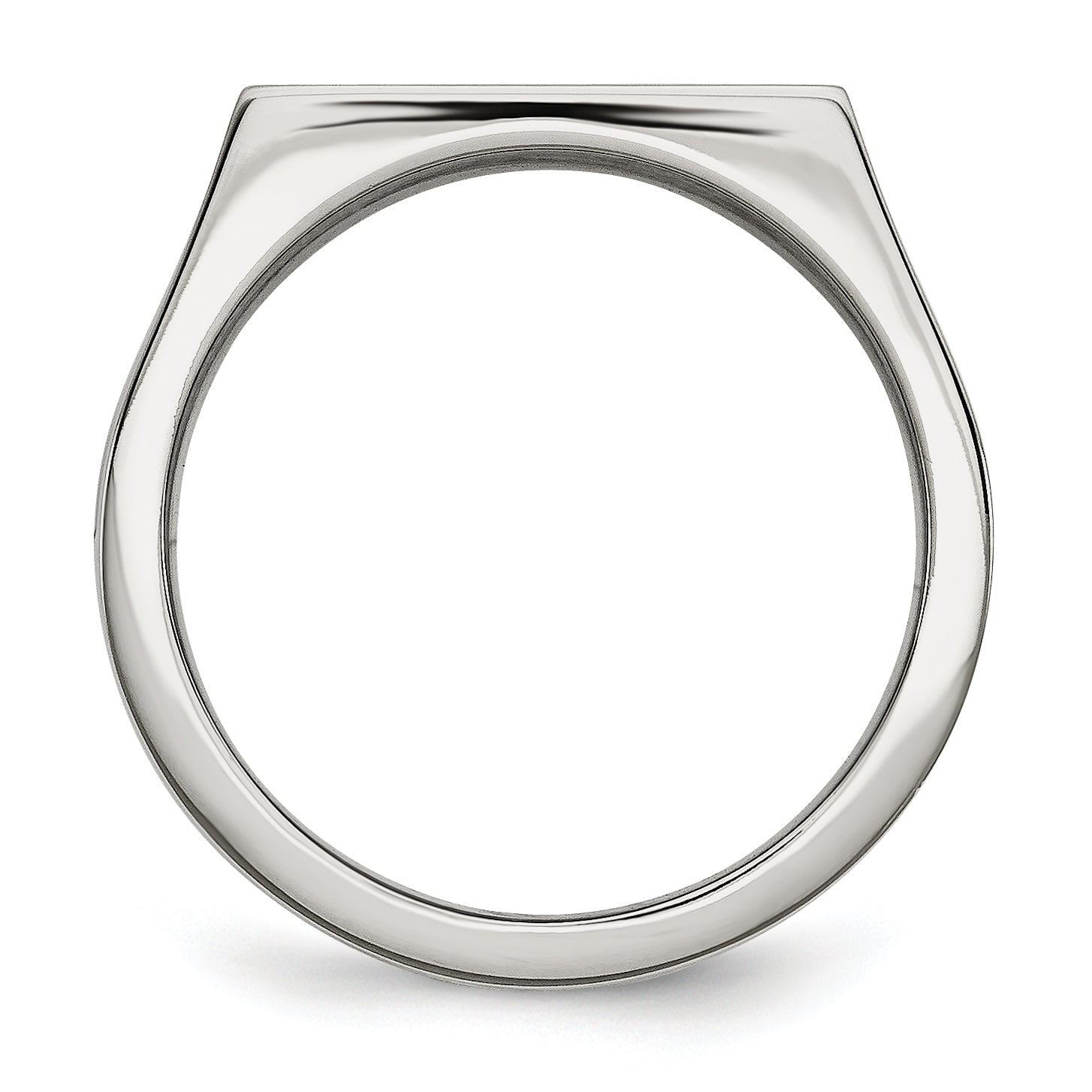 Stainless Steel Polished 1/4 Carat Black and White Diamond Ring