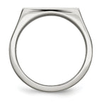 Stainless Steel Polished 1/4 Carat Black and White Diamond Ring
