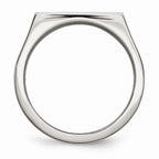Stainless Steel Men's Ring with Black & White Diamonds Polished Elegance