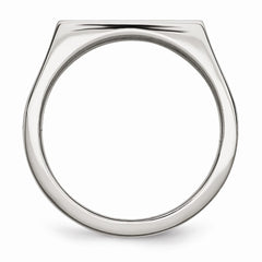 Stainless Steel Men's Ring with Black & White Diamonds Polished Elegance