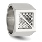 Stainless Steel Polished 1/4 Carat Black and White Diamond Ring