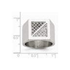 Stainless Steel Black & White Diamond Ring