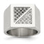 Stainless Steel Polished 1/4 Carat Black and White Diamond Ring