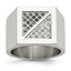 Stainless Steel Men's Ring with Black & White Diamonds Polished Elegance