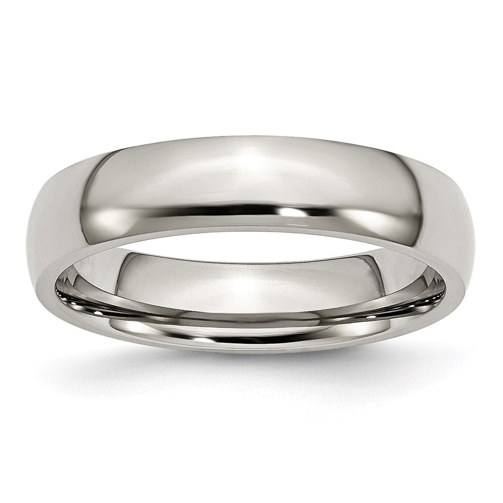 Half-Round Comfort-Fit Wedding Band in Stainless Steel, 5mm