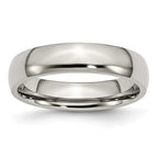 Half-Round Comfort-Fit Wedding Band in Stainless Steel, 5mm