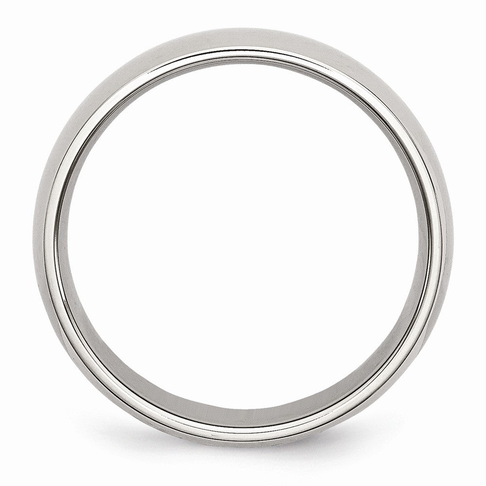Comfort-Fit Half-Round Wedding Band in Stainless Steel, 6mm