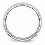 Comfort-Fit Half-Round Wedding Band in Stainless Steel, 6mm