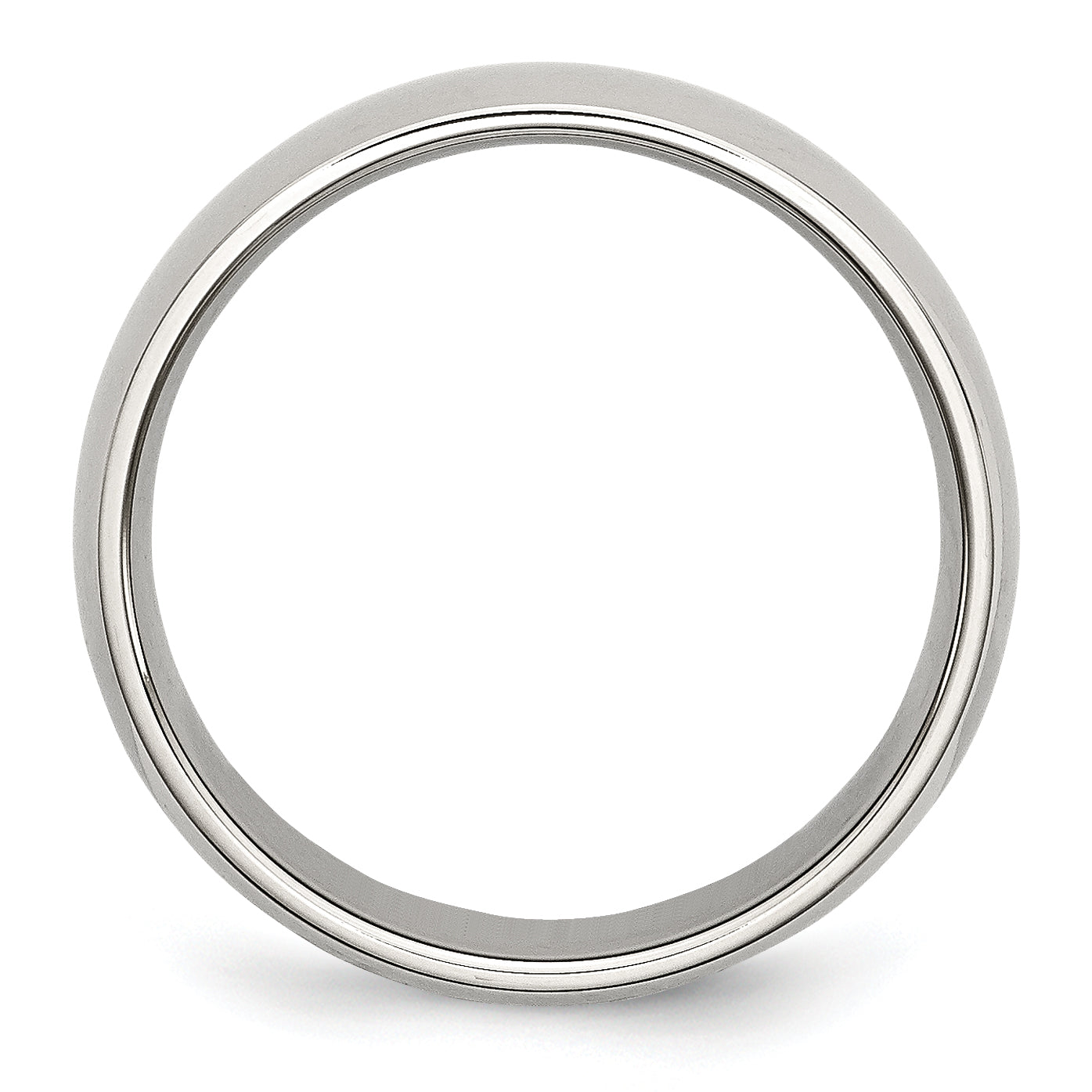 Comfort-Fit Half Round Wedding Band in Stainless Steel, 6mm Secondary image