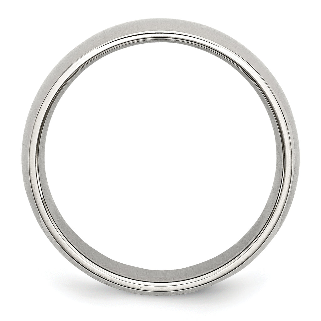 Comfort-Fit Half Round Wedding Band in Stainless Steel, 6mm