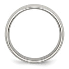 Comfort-Fit Half Round Wedding Band in Stainless Steel, 6mm