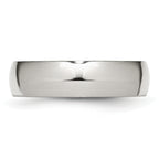 Comfort-Fit Half Round Wedding Band in Stainless Steel, 6mm