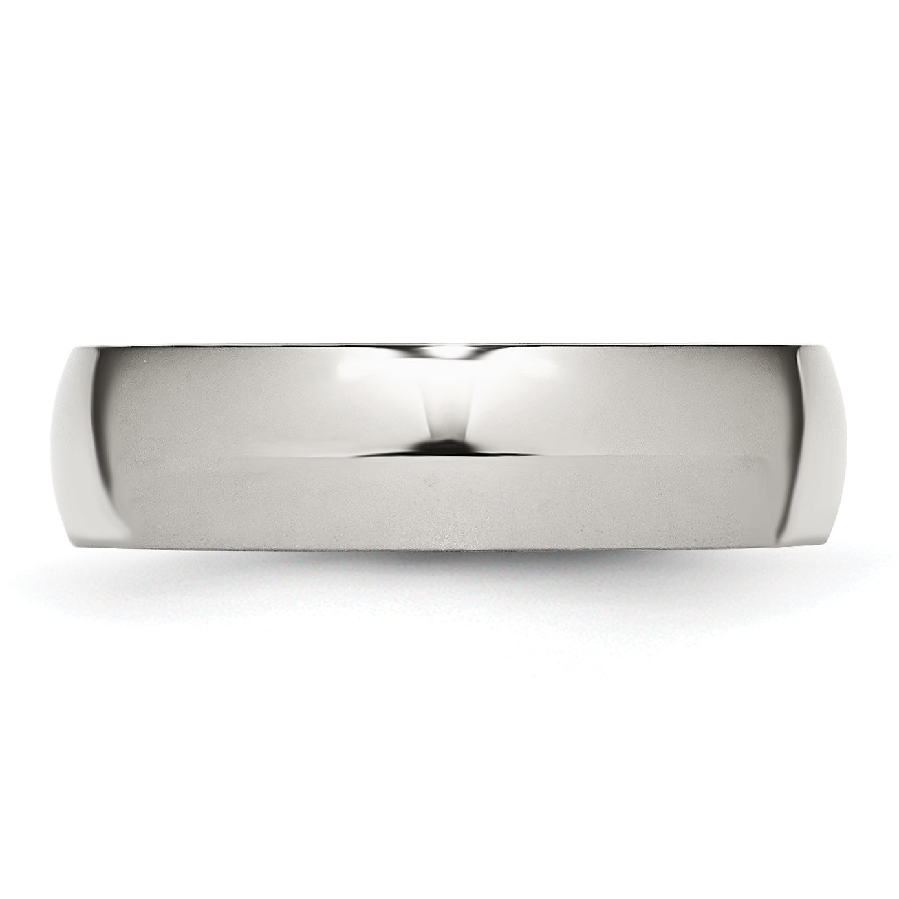 Comfort-Fit Half Round Wedding Band in Stainless Steel, 6mm
