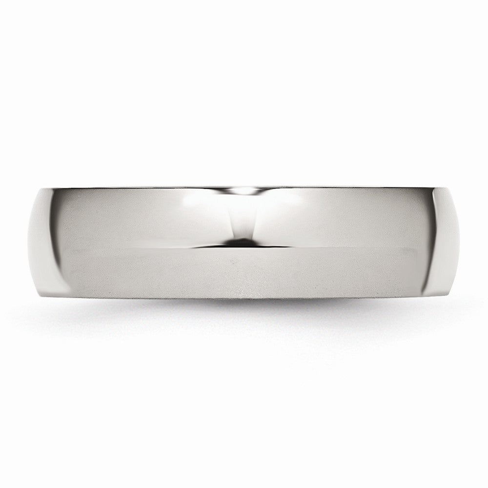 Comfort-Fit Half-Round Wedding Band in Stainless Steel, 6mm