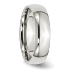 Comfort-Fit Half Round Wedding Band in Stainless Steel, 6mm