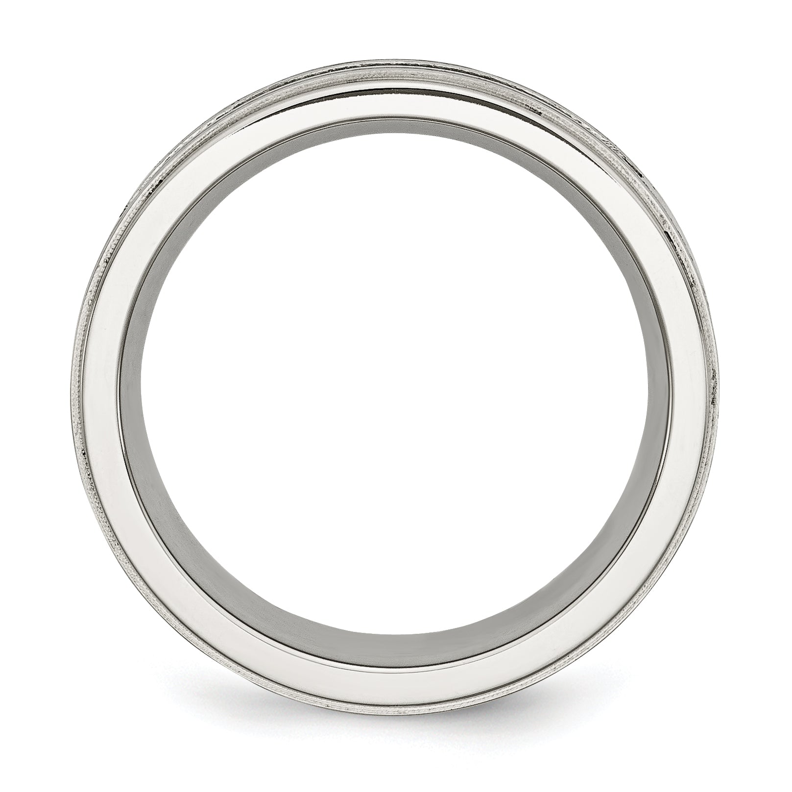 Stainless Steel Brushed/Polished Black IP 1/2ct Black Diamond 9mm Band