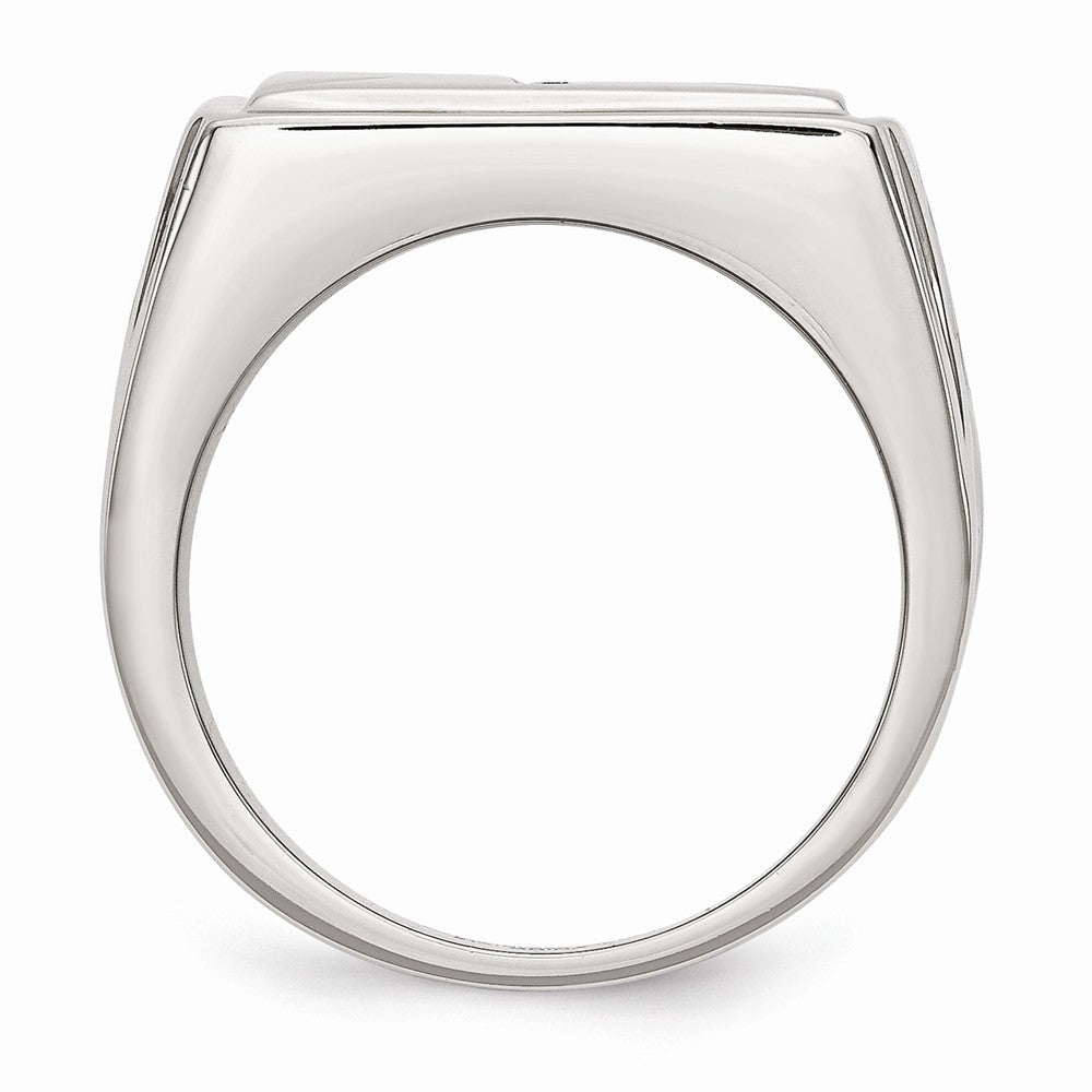 Sophia Jewelers Stainless Steel Diamond Themed Ring with Polished Finish