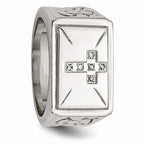 Sophia Jewelers Stainless Steel Diamond Themed Ring with Polished Finish