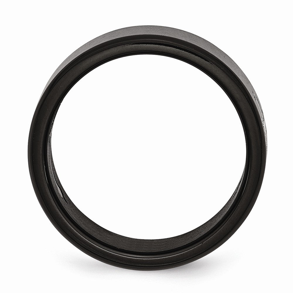 Sophia Jewelers Black IP-Plated Stainless Steel 9mm Cross Wedding Band Secondary image