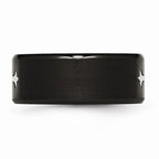 Sophia Jewelers Black IP-Plated Stainless Steel 9mm Cross Wedding Band