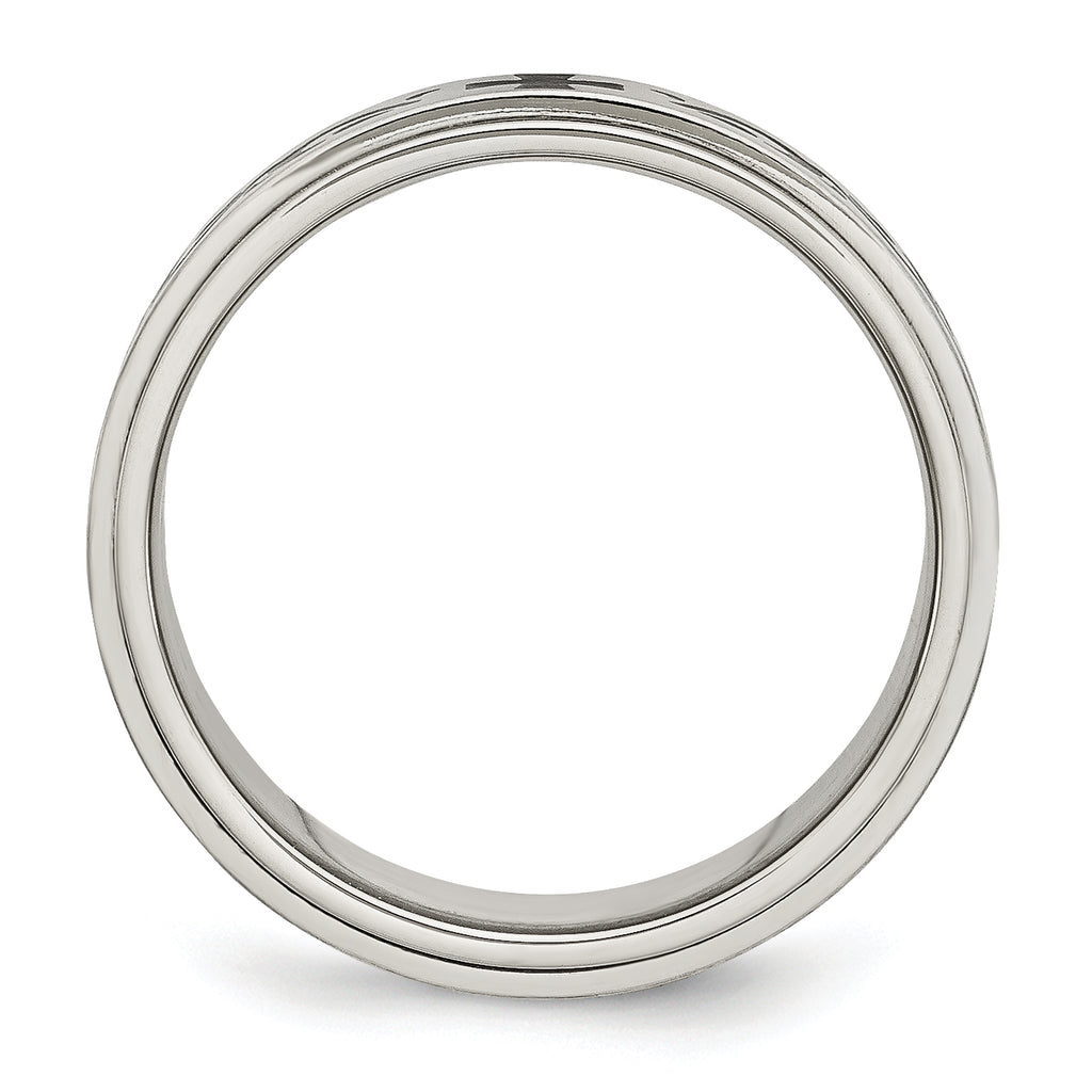 Rotating Swirl Wedding Band in Stainless Steel, 8mm