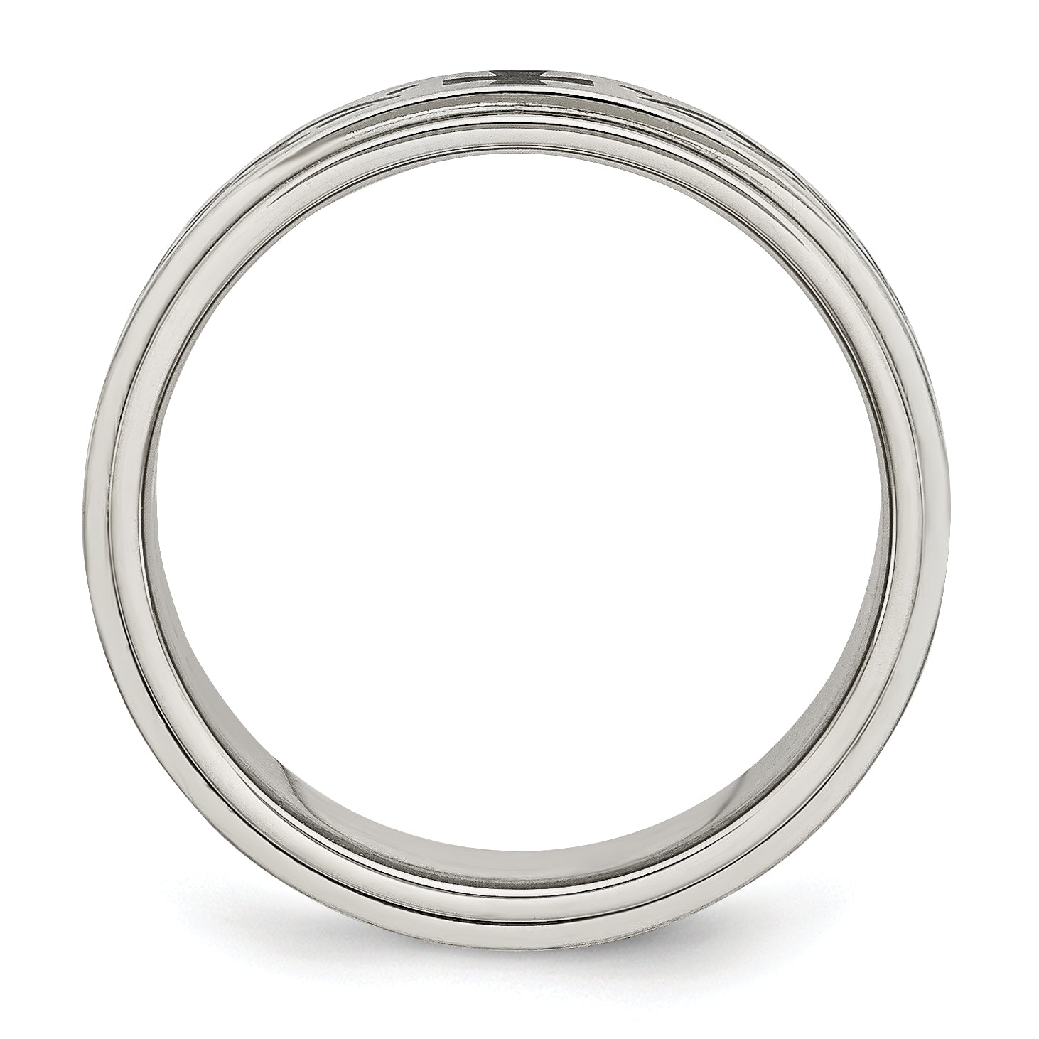 Rotating Swirl Wedding Band in Stainless Steel, 8mm